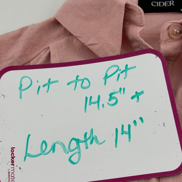 Cider Button Up Blouse XS Pastel Pink Sleeveless Cropped Soft Girl Balletcore - Picture 4 of 4